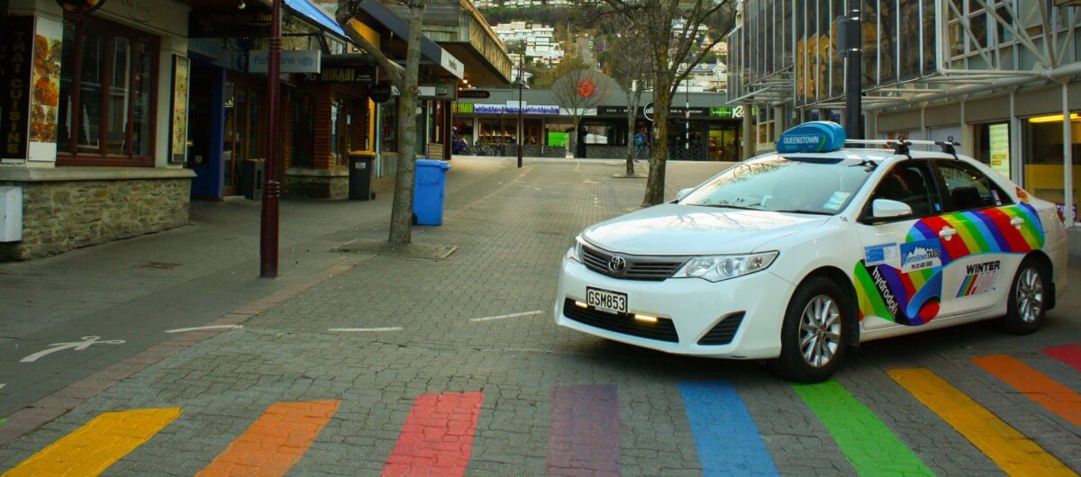 Queenstown Taxis rainbow Winter Pride Taxi